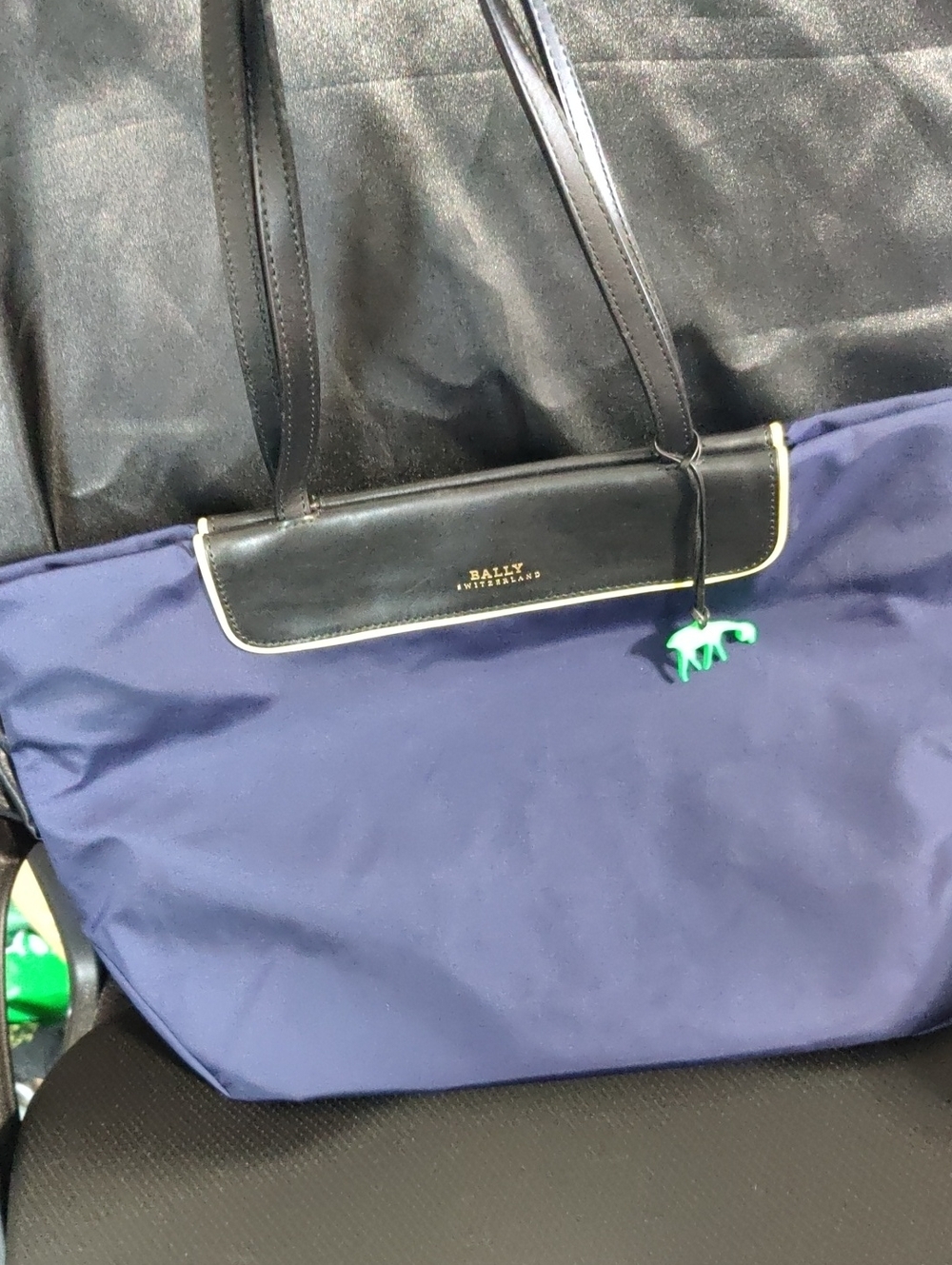 Bally Switzerland Navy Nylon Tote • EUC • Large Capacity • Luxury Travel Bag
